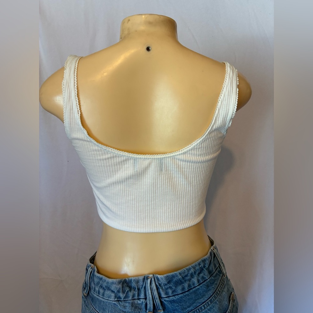 Cider White Ribbed Button-Down Tank Top - Picture 4 of 6